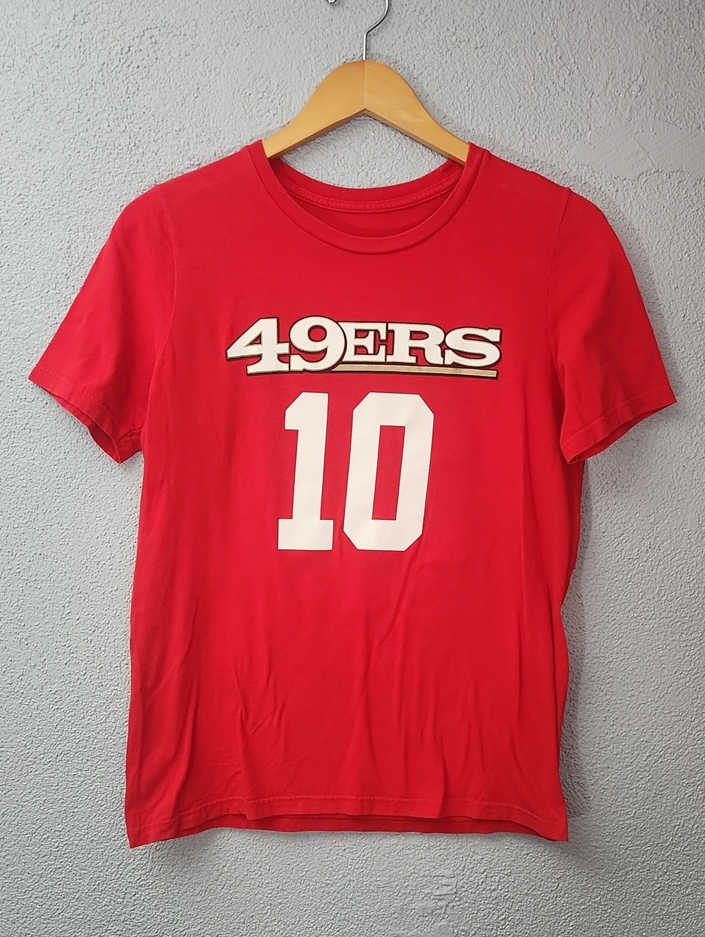 NFL Kids Red '49ERS' Football Tee with White Number 10